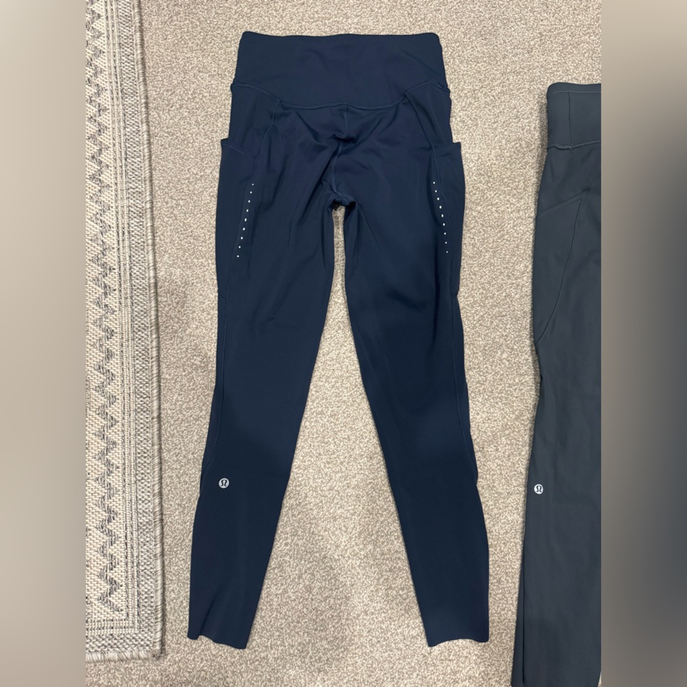 Lululemon fast and free pants leggings w/ pocket reflective size 8 excellent